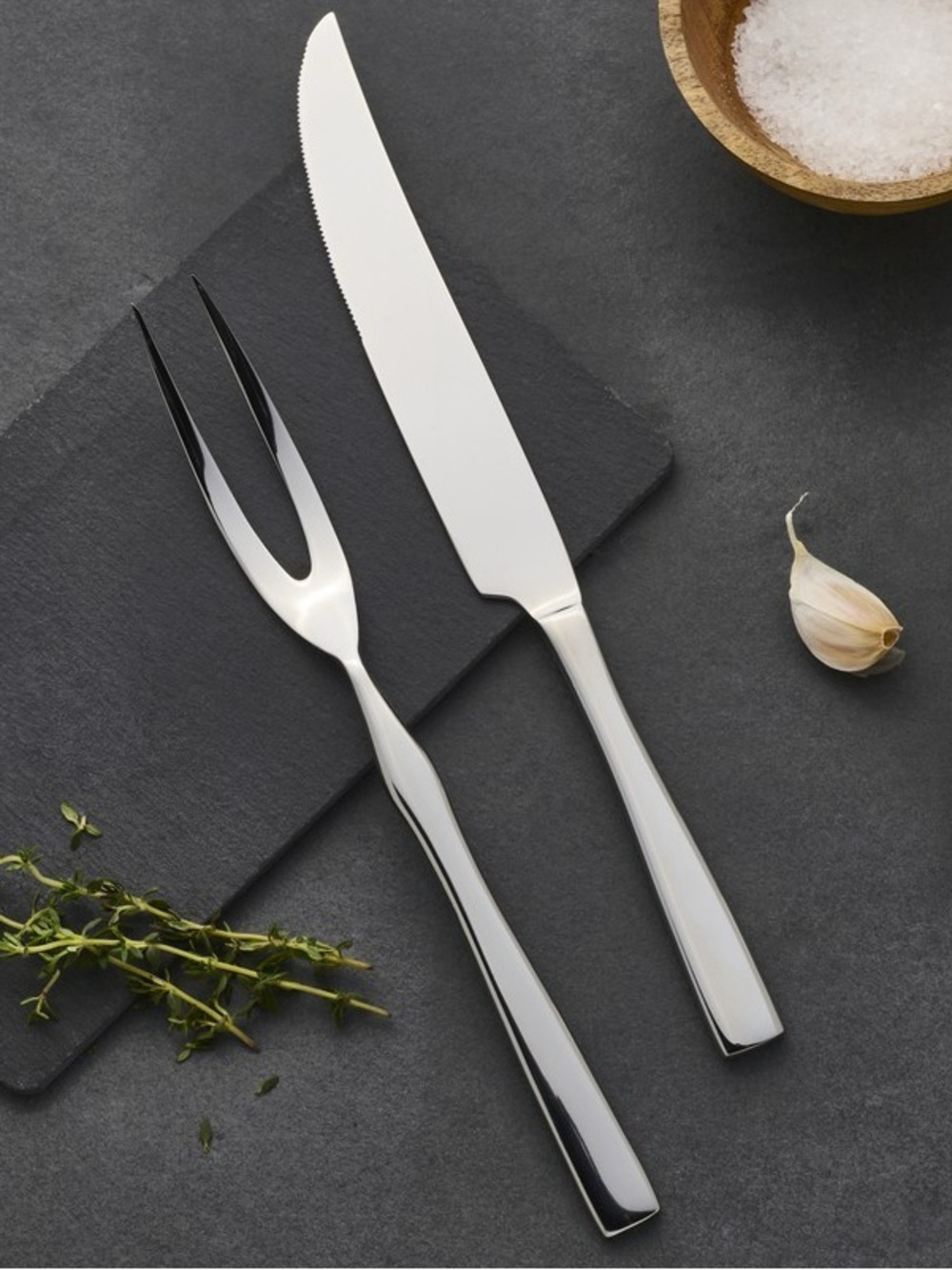 Mikasa 2-Piece Carving Set Forged Stainless Steel Carving Knife and Fork Cooking